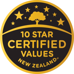 10 Star Certified Values stamp - gold